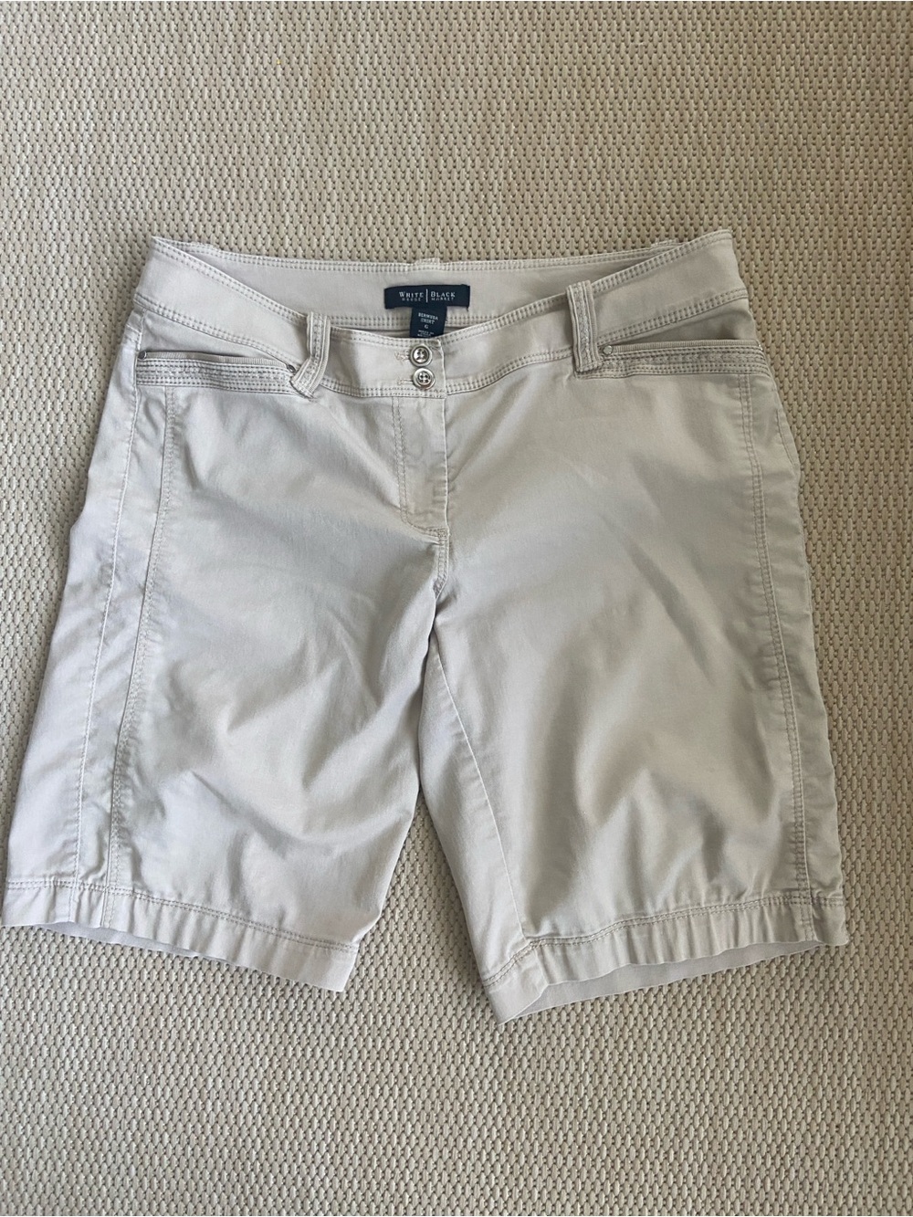 White House Black Market Cream/Taupe Bermuda Shorts